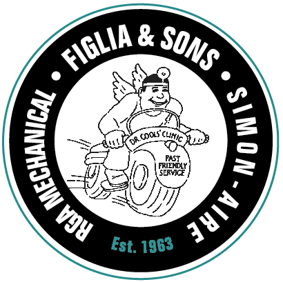 Figlia family of companies logo featuring Figlia & Sons, RGA Mechanical, and Simon-Aire